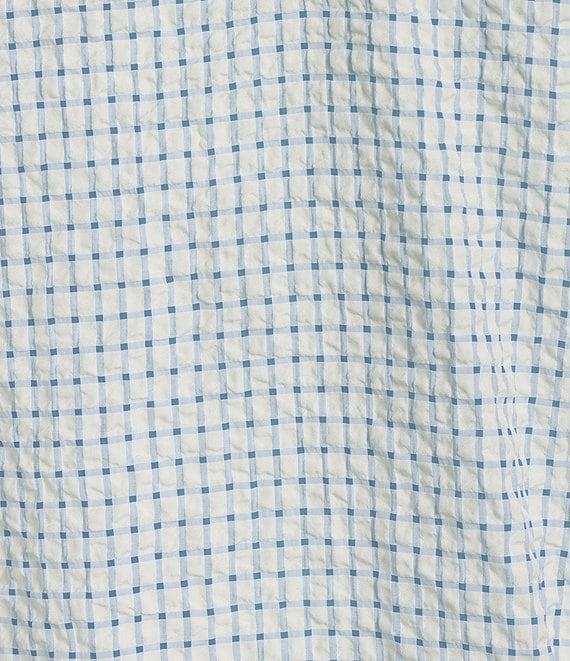 John Mark Embroidered Plaid Split V-Neck 3/4 Raglan Sleeve Tunic Product Image