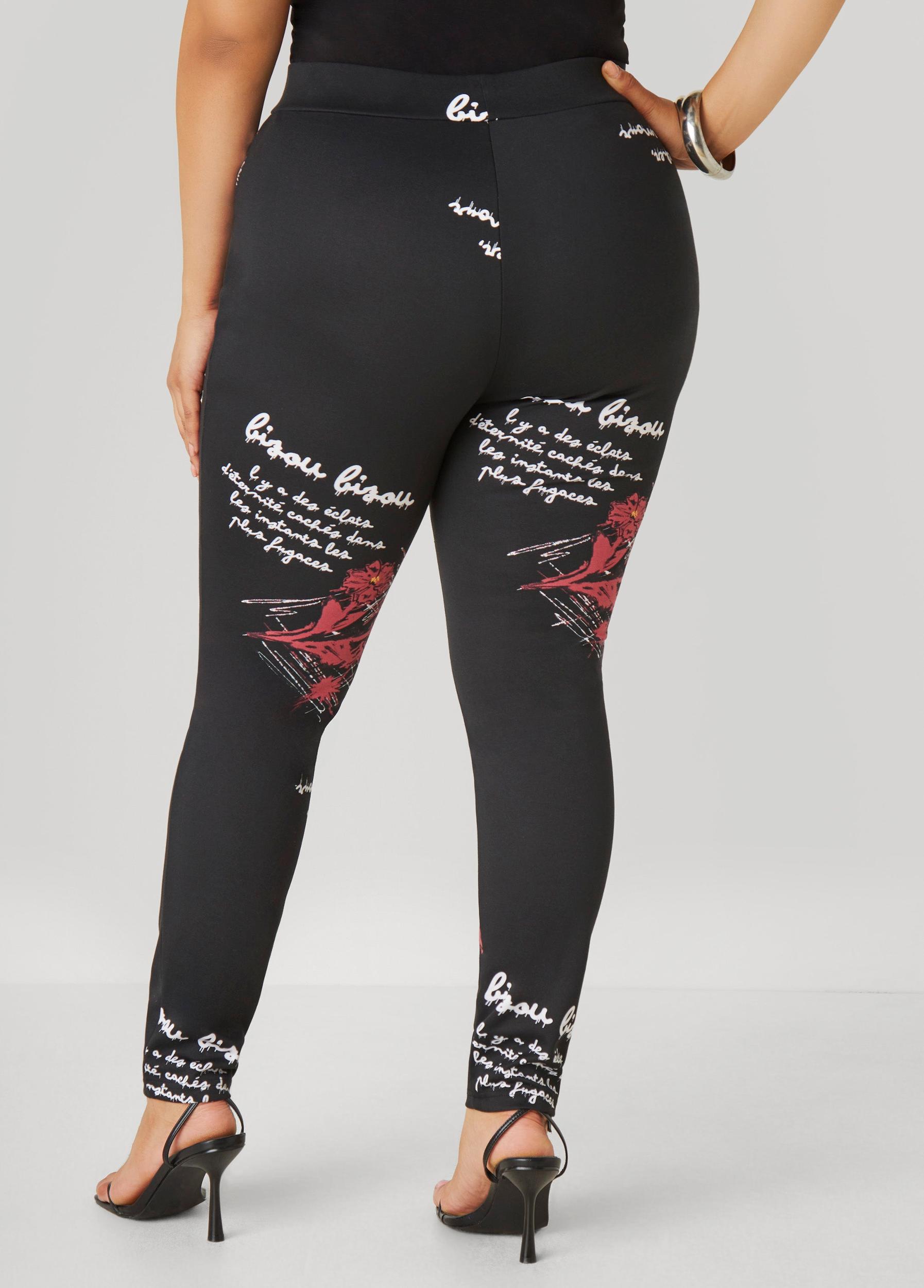 Plus Size Printed Ponte Leggings Ashley Stewart Product Image