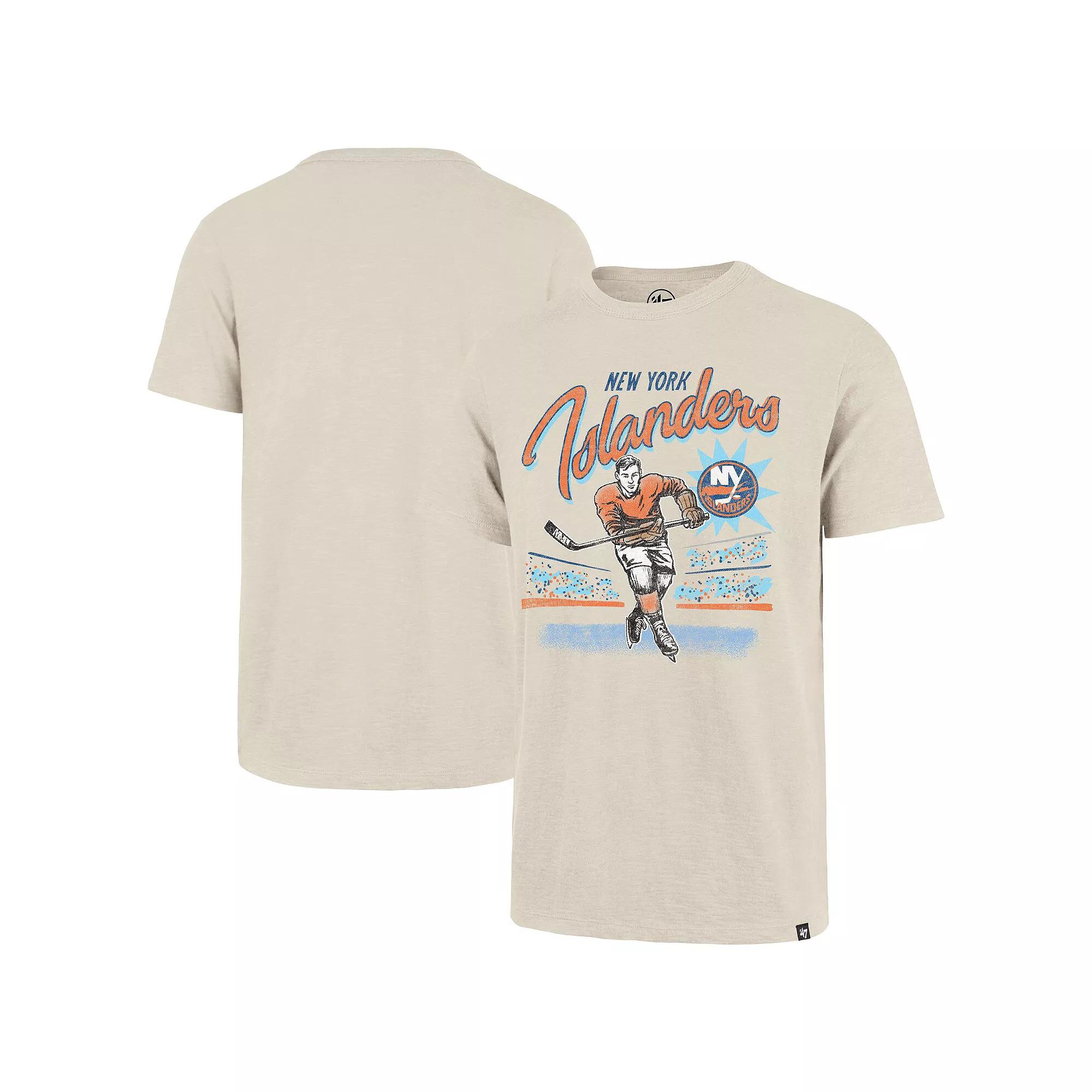 Men's '47  Natural New York Islanders Hockey Player Golden Age Scrum T-Shirt, Size: 2XL, Isl Beige Product Image