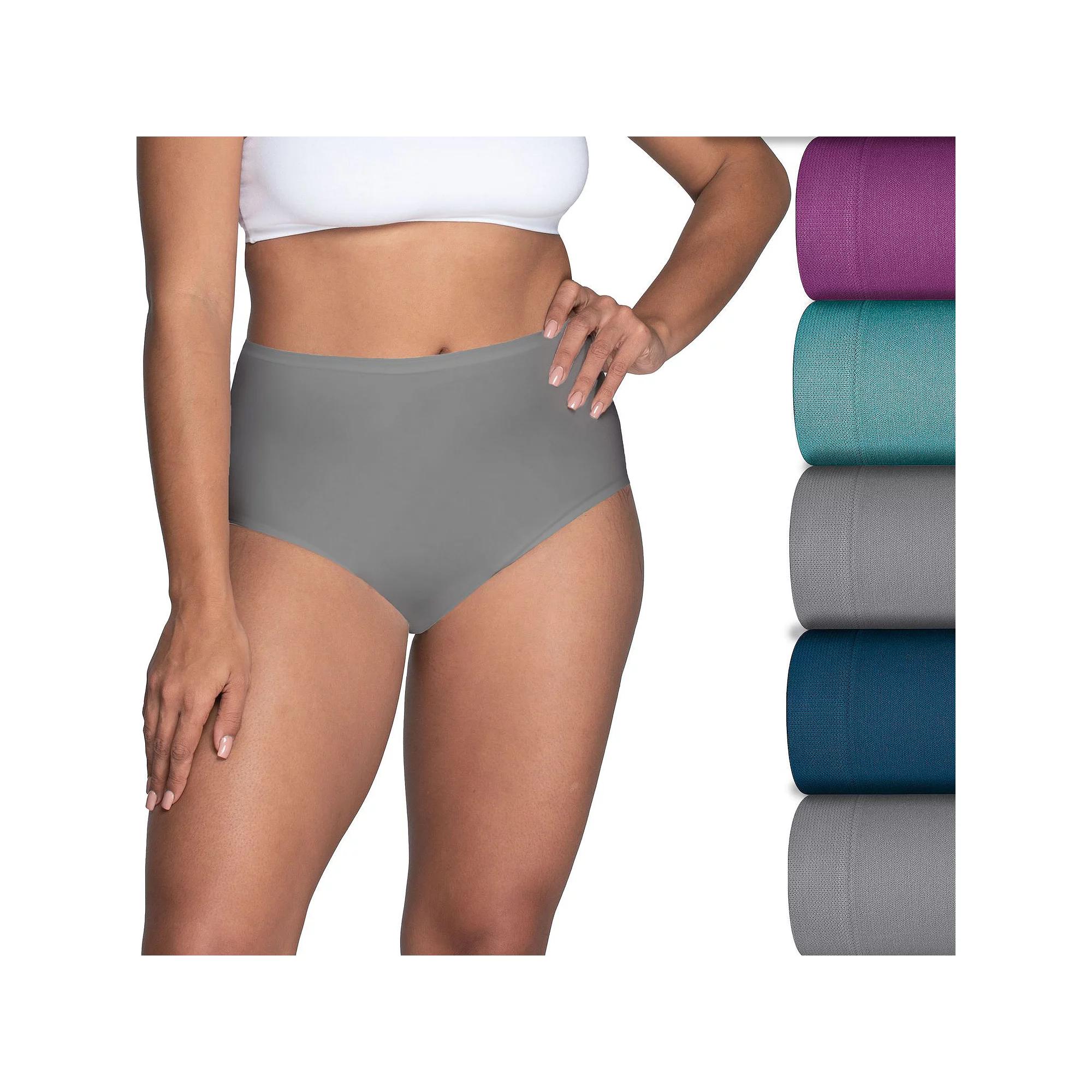 Women's Fruit of the Loom® 5-pk. Seamless 360 Stretch Brief Panty Set 5DSLBRK, Size: 8, Aquamarine Product Image
