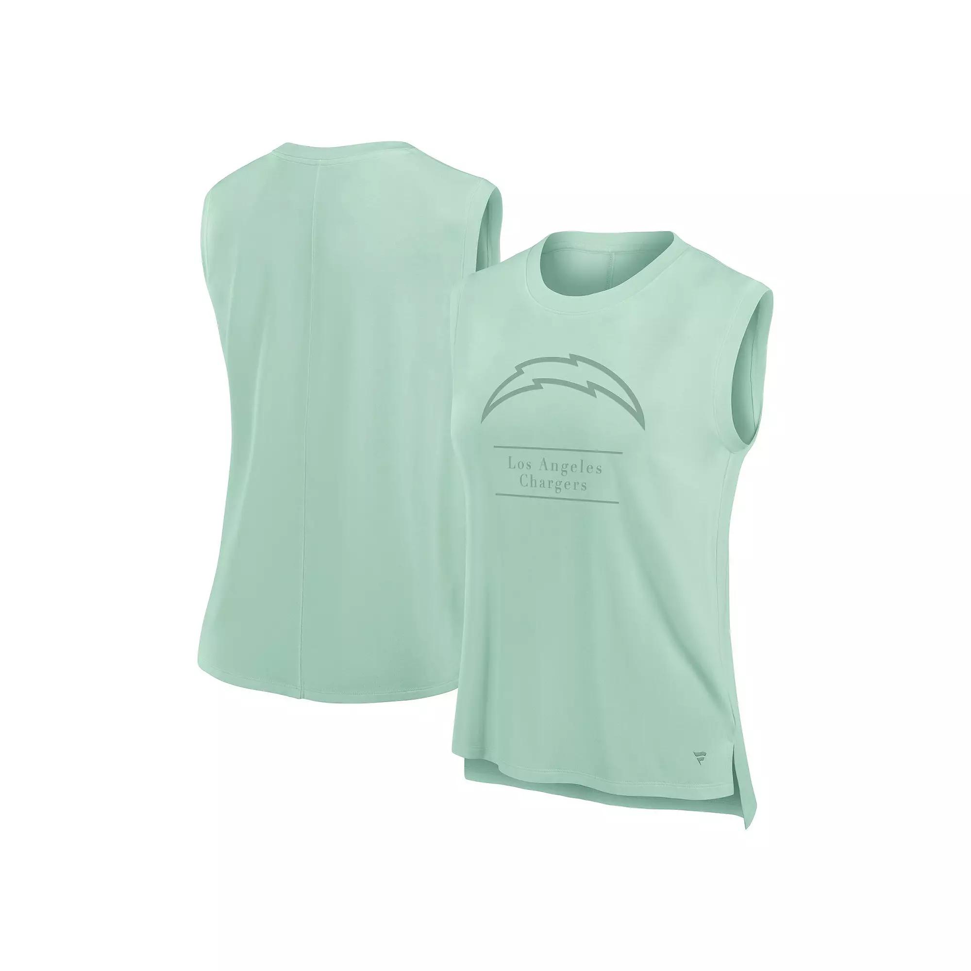 Women's Fanatics Mint Los Angeles Chargers Studio Embrace Tank Top,  Product Image