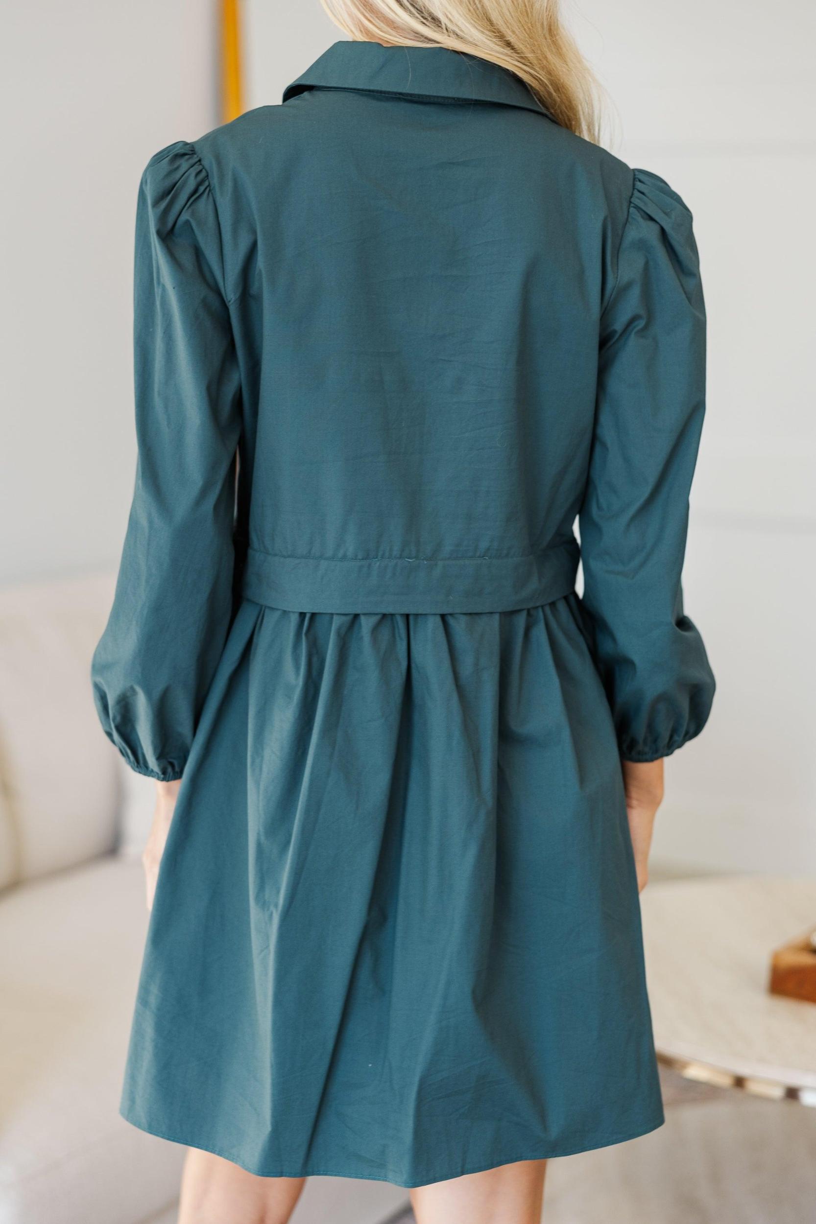 NURSING COLLECTION: Lots Of Love Teal Green Shirt Dress Female Product Image
