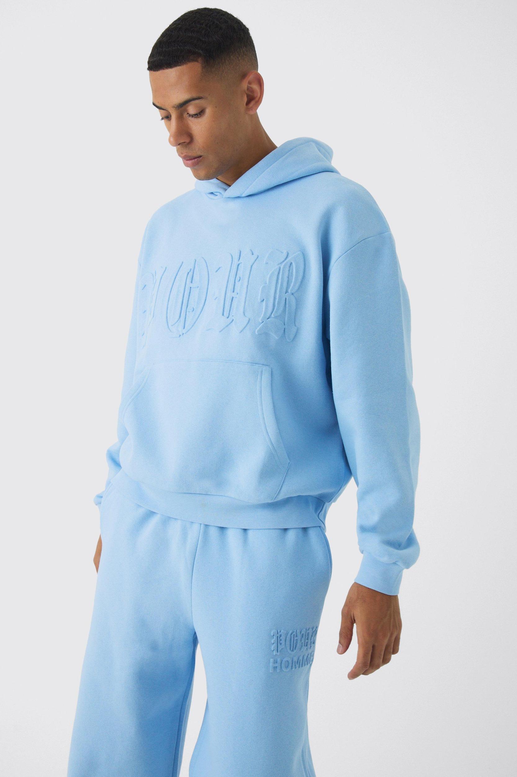Oversized Boxy Homme Emboss Tracksuit | boohooMAN USA Product Image