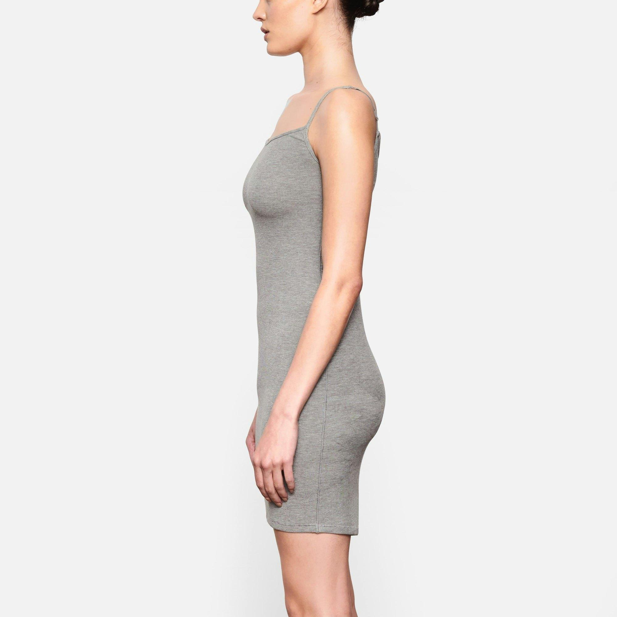SOFT LOUNGE LONG SLIP DRESS | HEATHER GREY Product Image