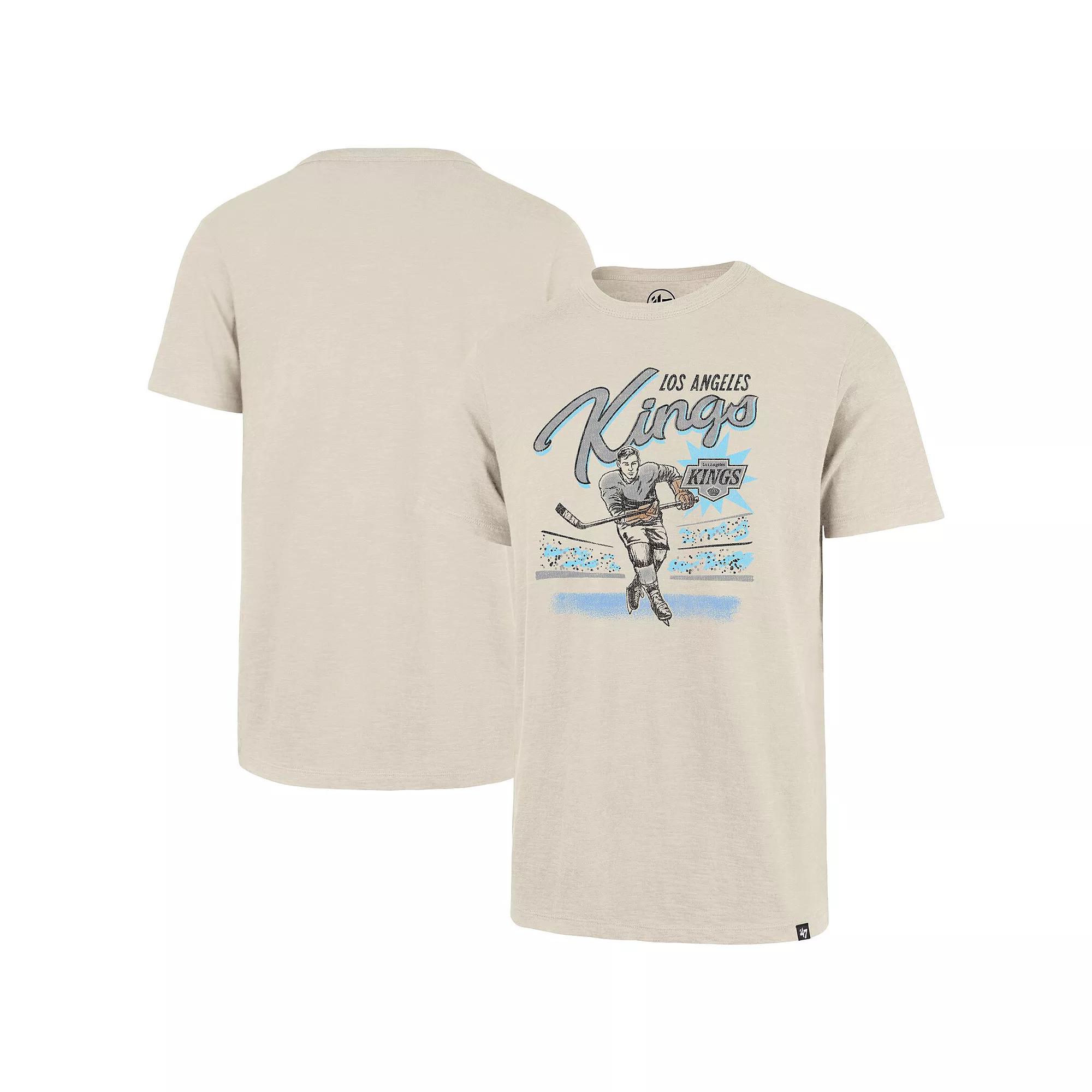Men's '47  Natural Los Angeles Kings Hockey Player Golden Age Scrum T-Shirt, Size: Medium, Kgs Beige Product Image