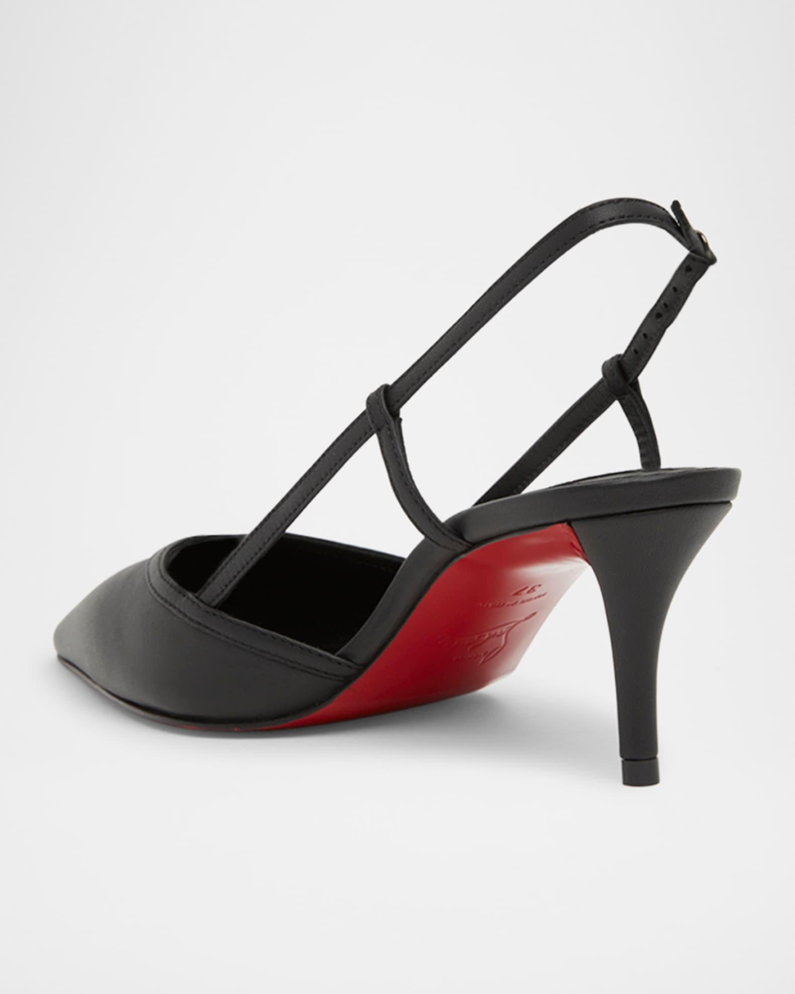 Miss Z Leather Slingback Red Sole Pumps Product Image
