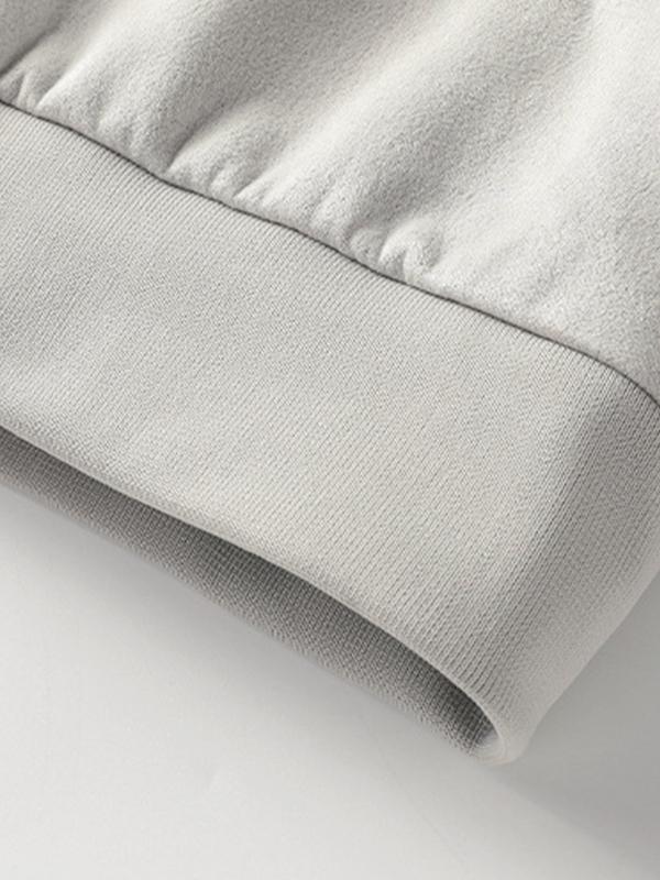 Men's Suede Hooded Drawstring Jacket Product Image