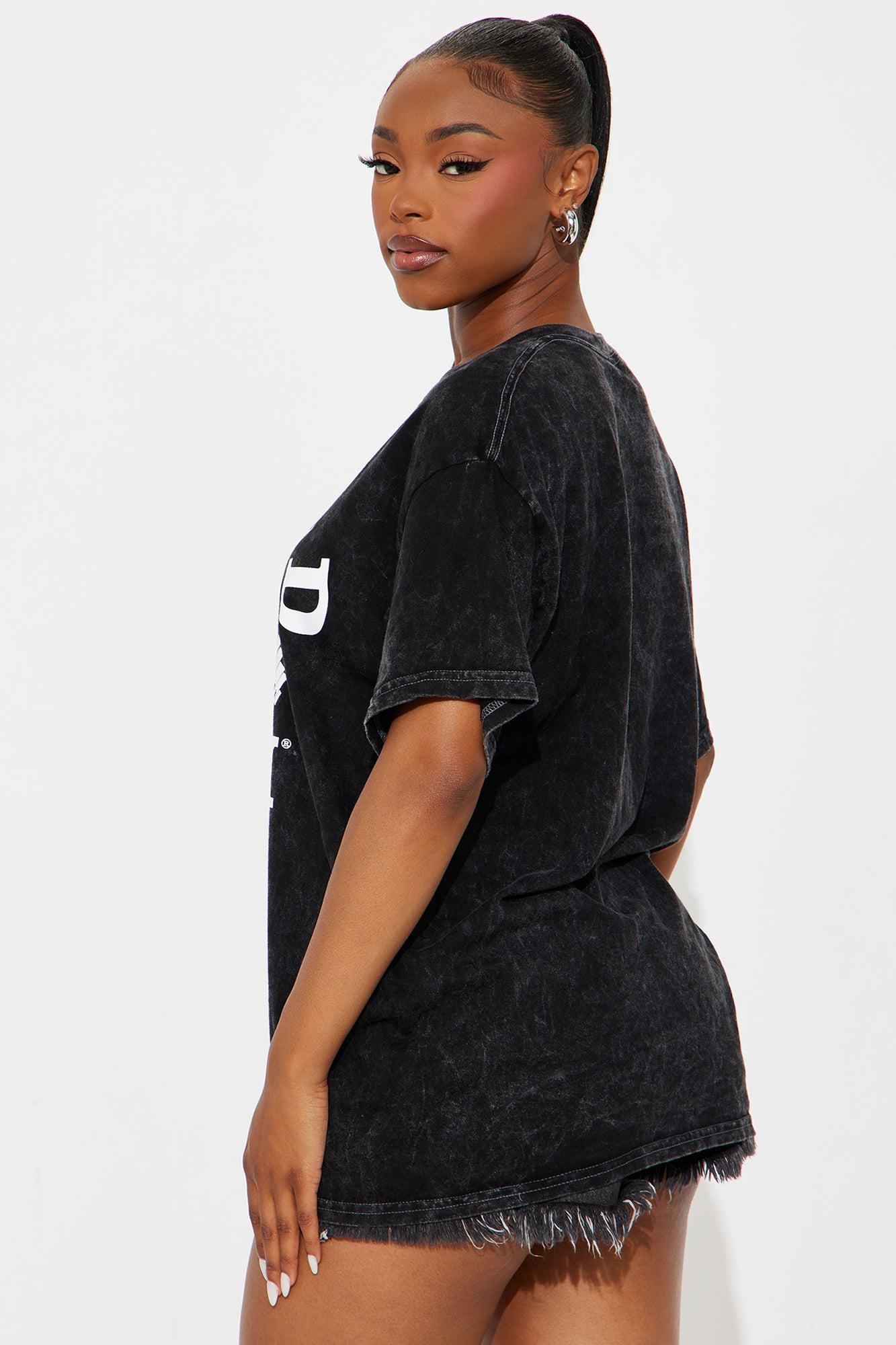 World Gym Washed Tee - Black Female Product Image