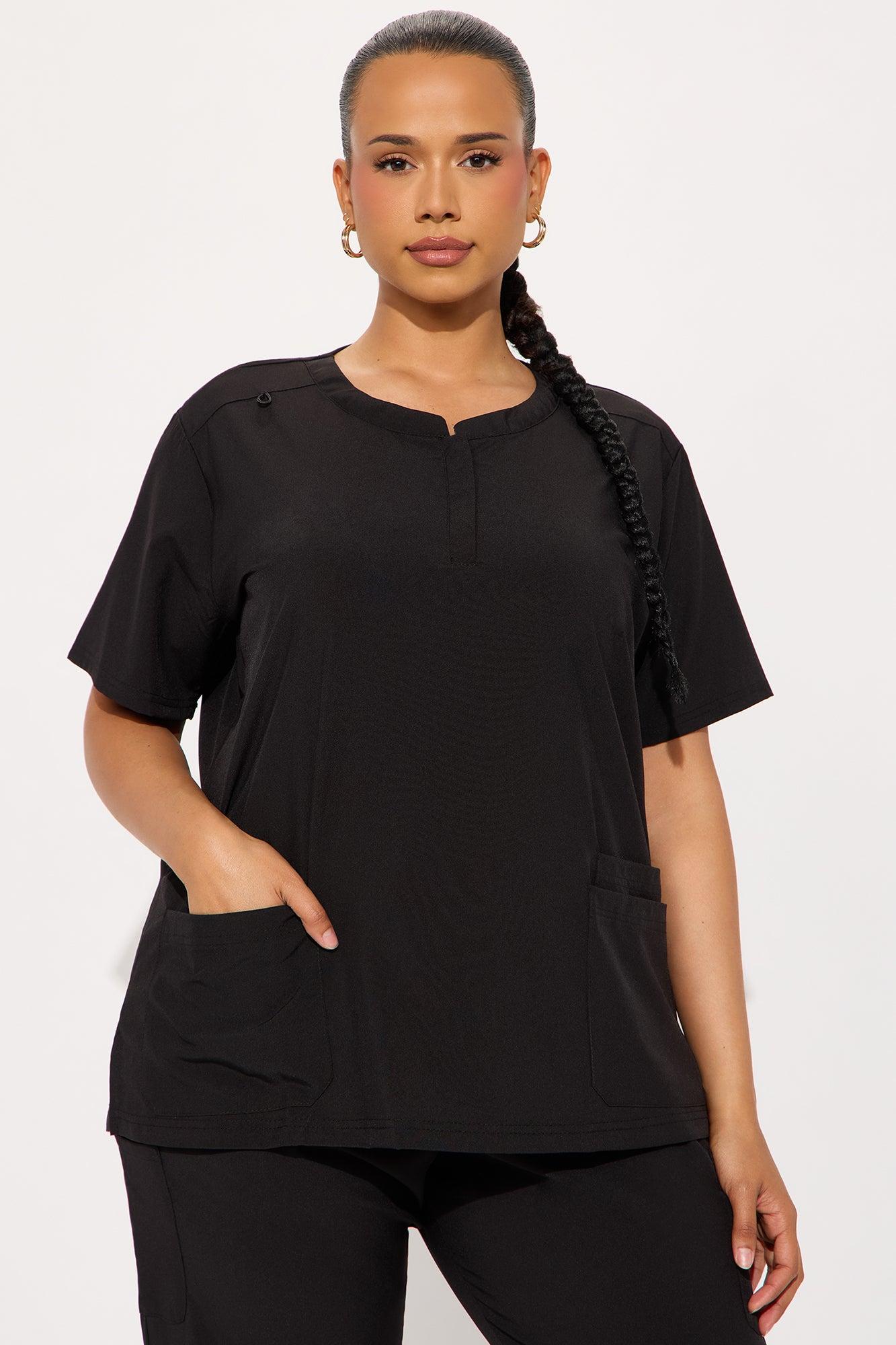 Daily Clock In 4 Way Stretch Uniform Scrub Jogger Set - Black Female Product Image