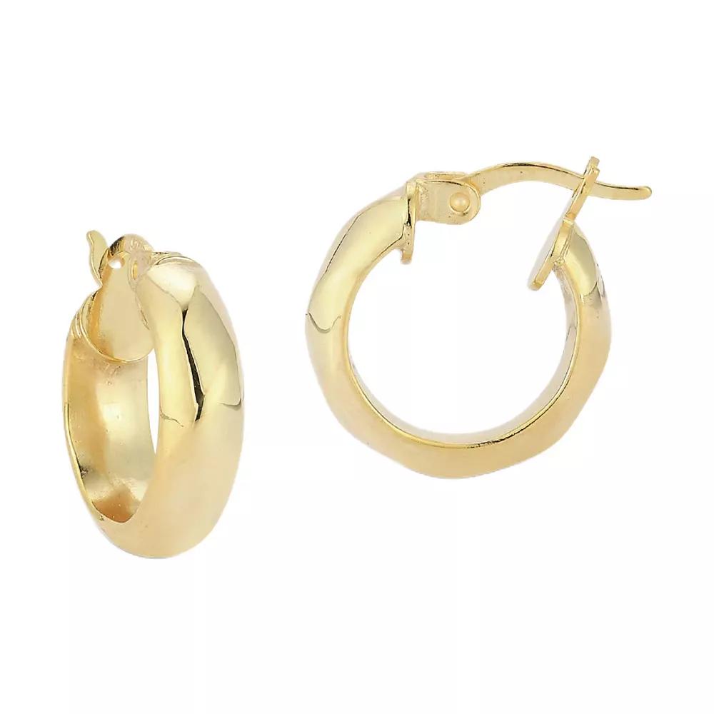 Sunkissed Sterling Sterling Silver Hinged Hoop Earrings, Women's, Gold Tone Product Image