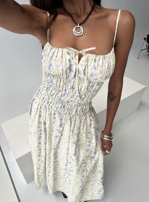 Loralei Shirred Maxi Dress Floral Product Image