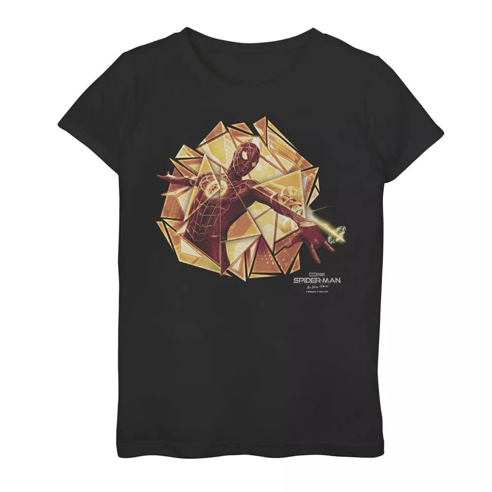 Girls 7-16 Marvel Spider-Man No Way Home Spider-Man Golden Web Shot Graphic Tee, Girl's,  Product Image