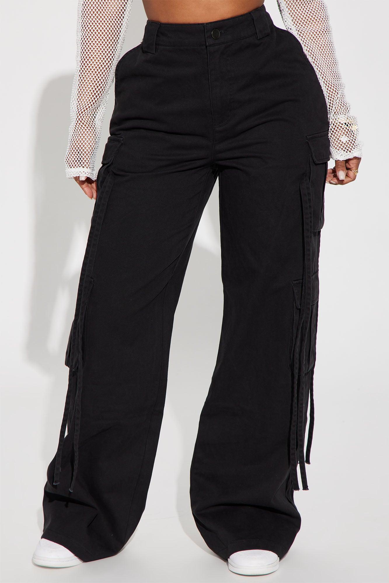 Golden Hour Wide Leg Cargo Pant - Black Product Image