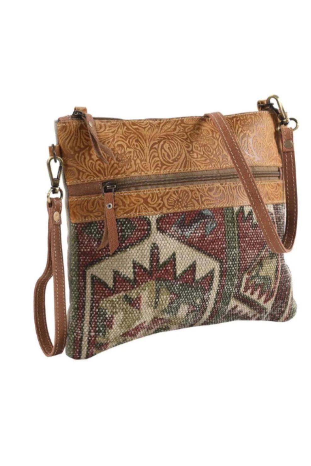 Crossbody Rug with Leather and Front Zipper Product Image