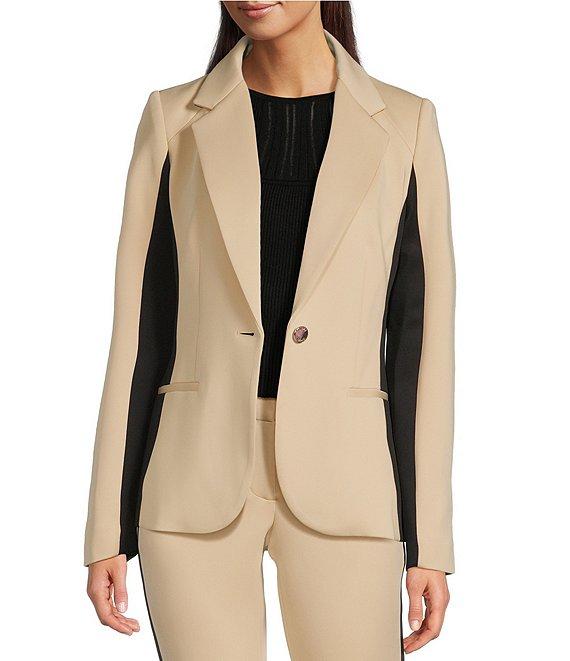DKNY By Donna Karan Two-Toned Scuba Notch Lapel Single-Breasted Blazer Product Image