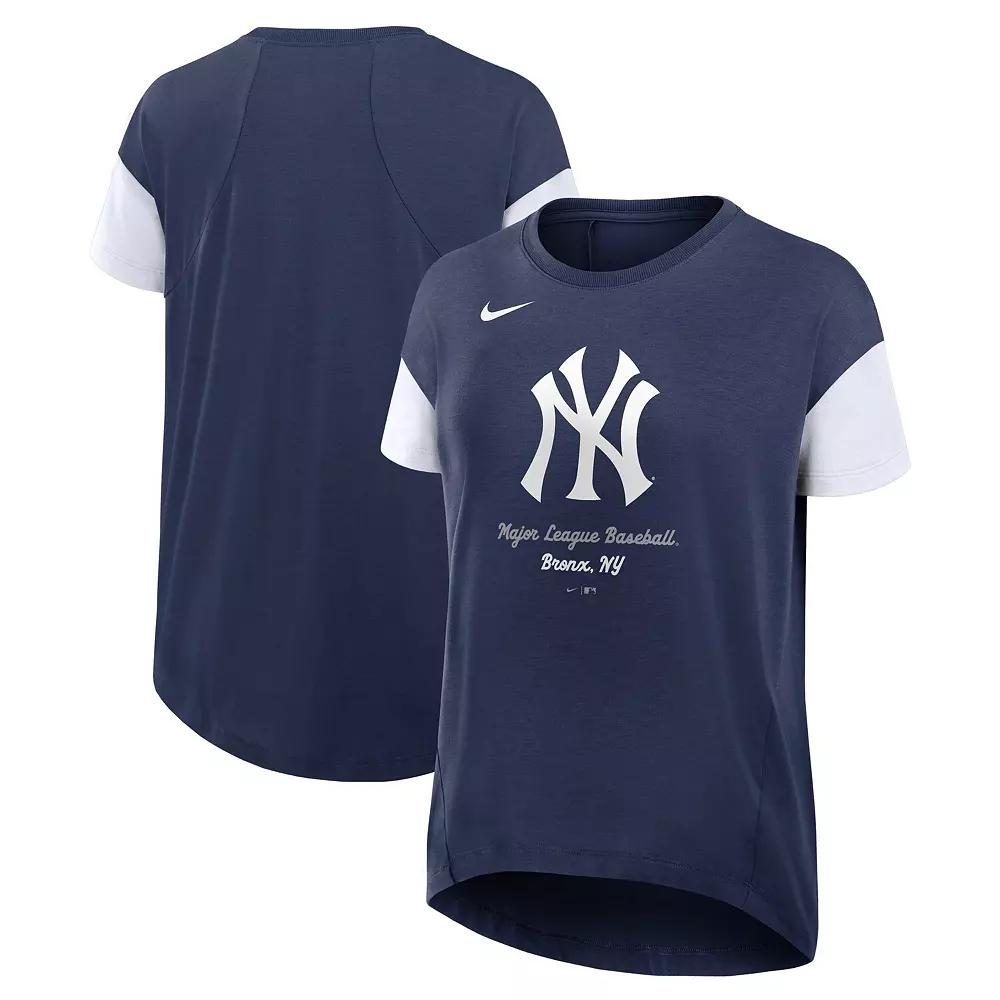 Women's Nike Navy New York Yankees Flowy Fashion T-Shirt,  Product Image