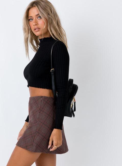 Fike Mini Skirt Brown Product Image