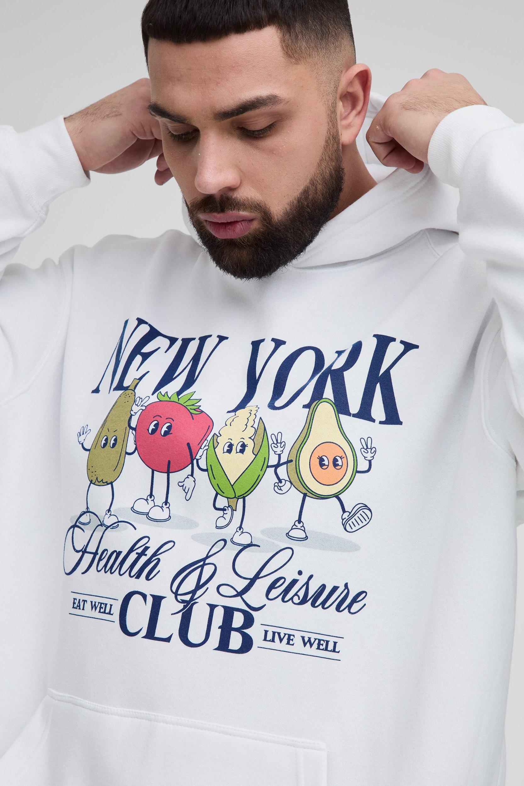 Plus New York Graphic Oversized Hoodie | boohooMAN USA Product Image