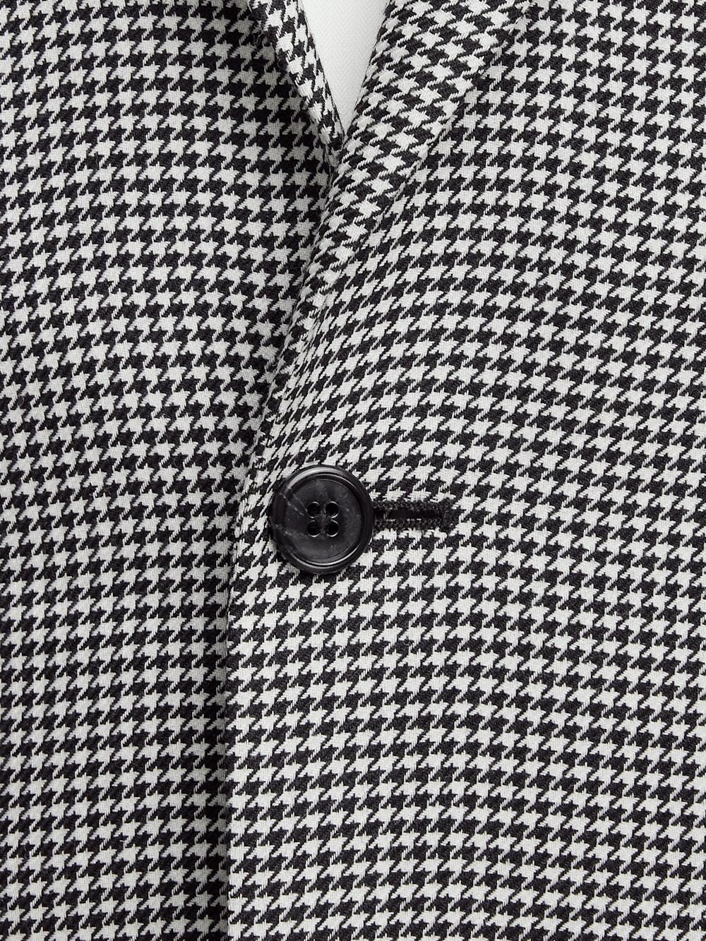 Wool Houndstooth Single Breasted Peak Lapel Sport Coat - Black/white Product Image