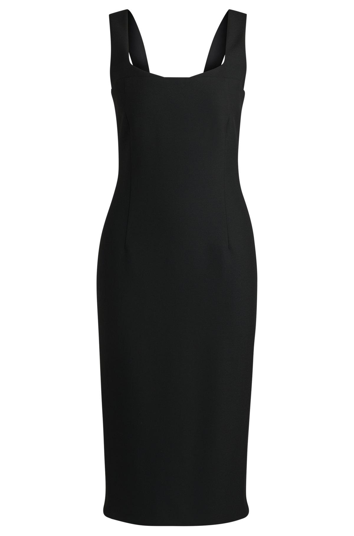 BOSS - Bodycon midi-length dress in stretch material - Black Product Image