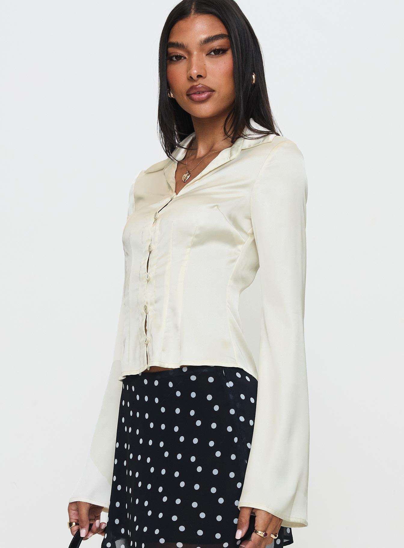 Miravella Long Sleeve Top Cream Product Image