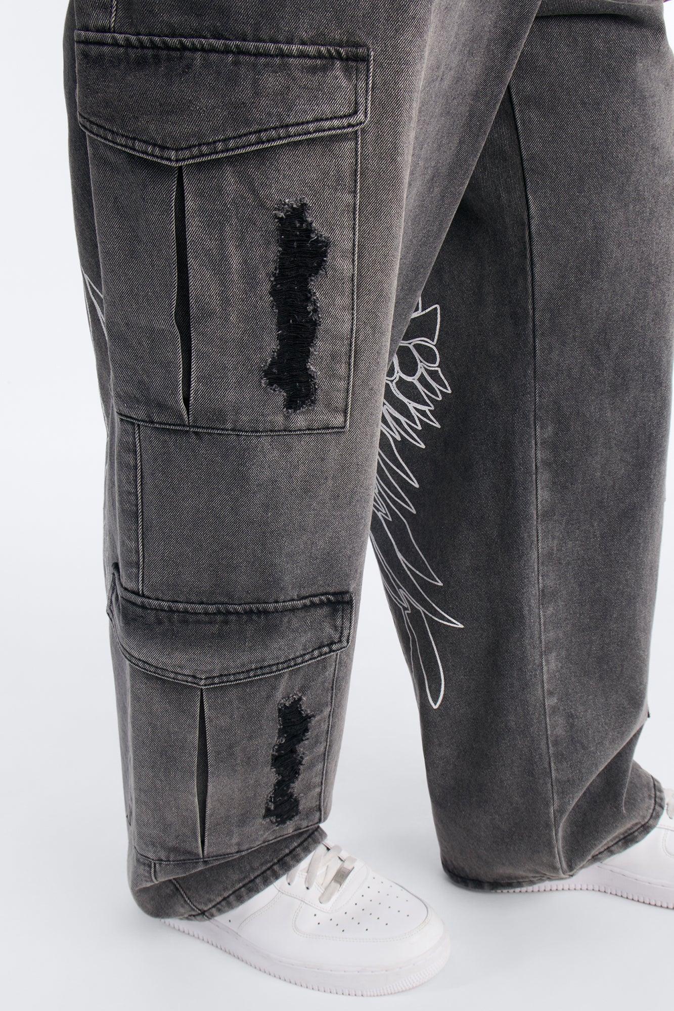 Blessed Chaos Cargo Jean - Black Wash Male Product Image