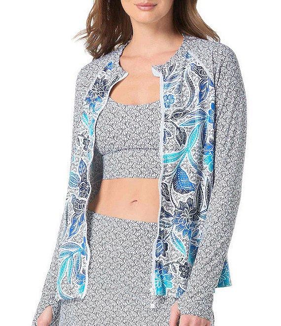 Beach House Samoan Floral Empower Scoop Neck Crop Swim Top Product Image