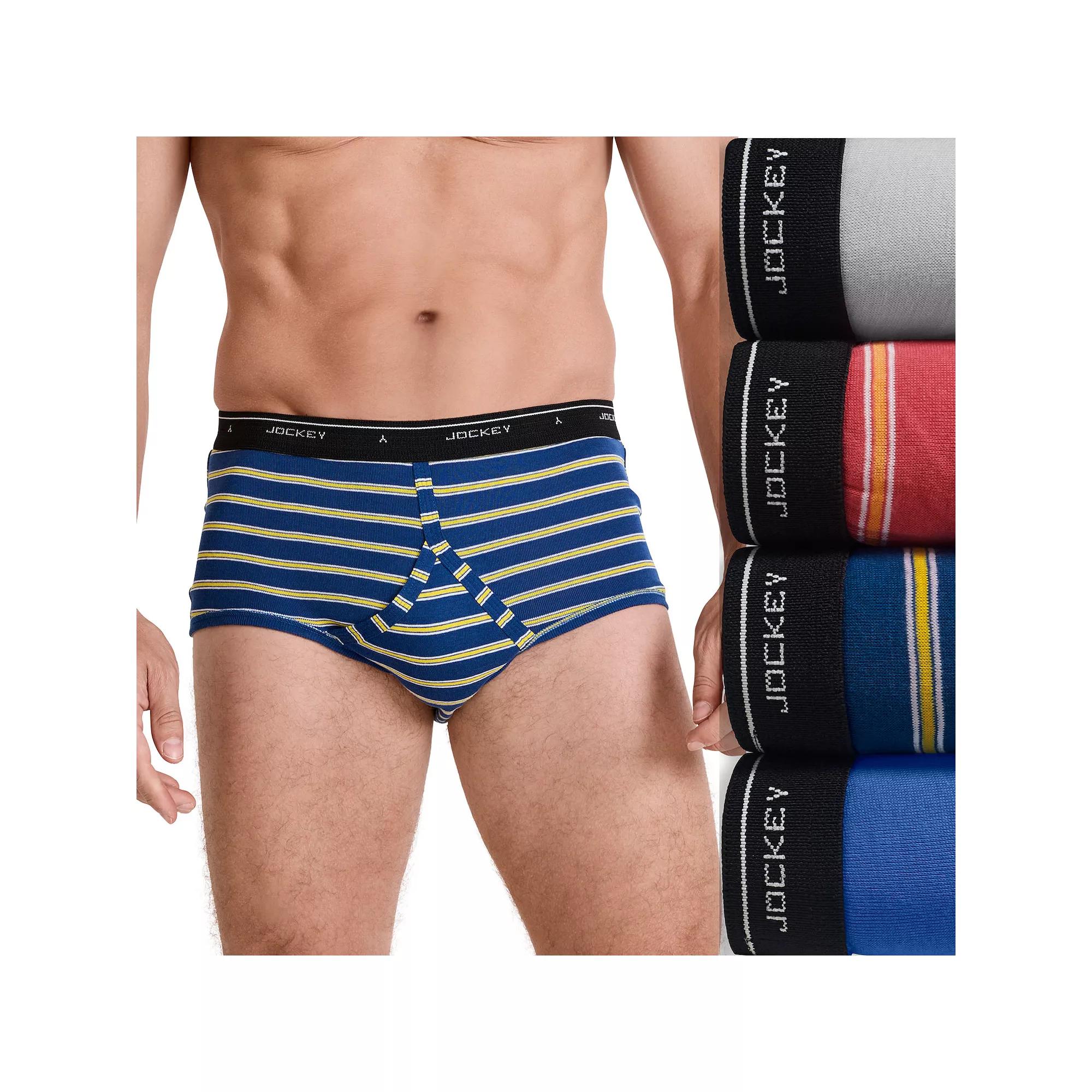 Men's Jockey® 4-pack Classic Knit Full-Rise Briefs, Size: 42, Fine Stripe Team Product Image