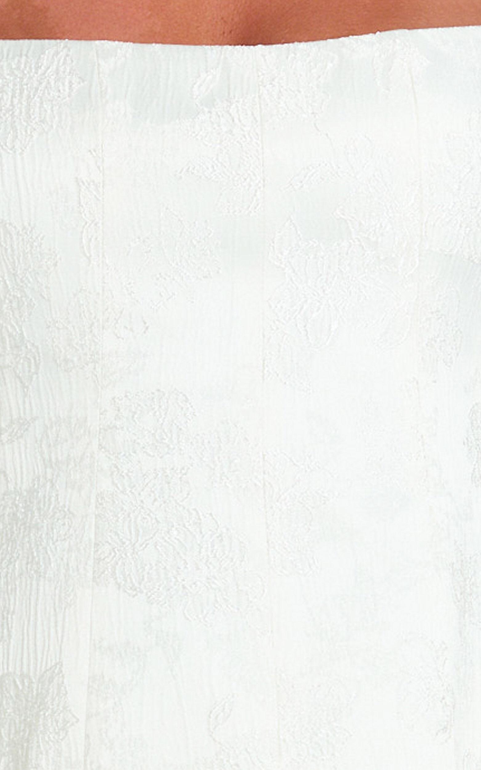 Jacobs Two Piece Set - Square Neck Bow Top and High Waist Mini Short Set in White Product Image