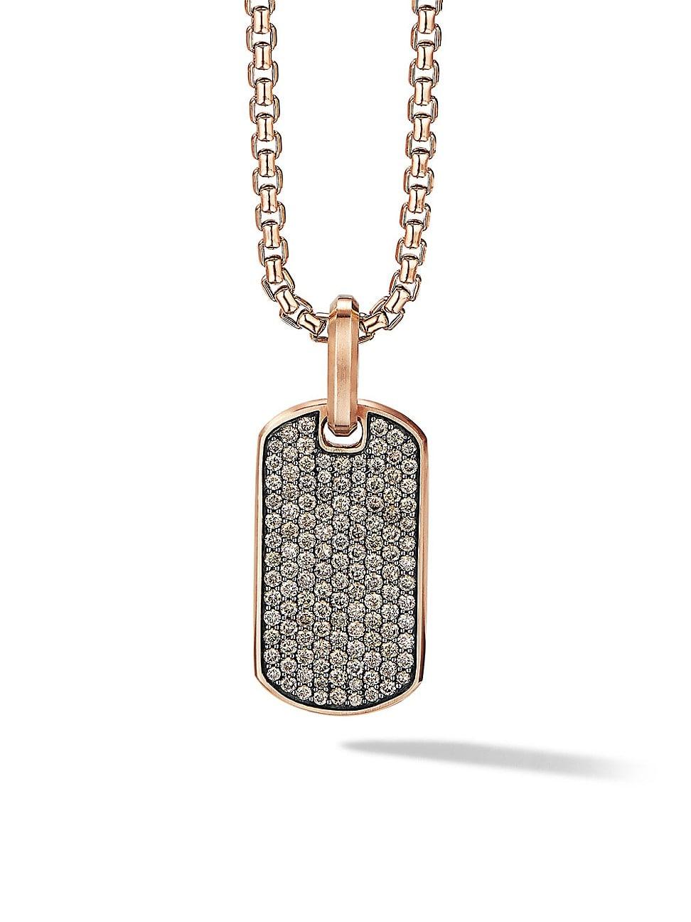 Mens Chevron Tag in 18K Rose Gold Product Image