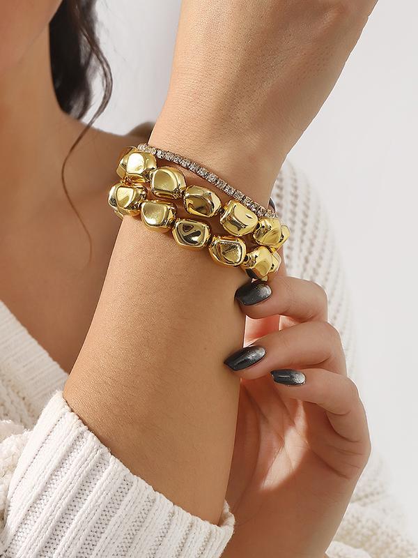 Normcore Geometric Rhine Stones Bracelet Accessories Product Image