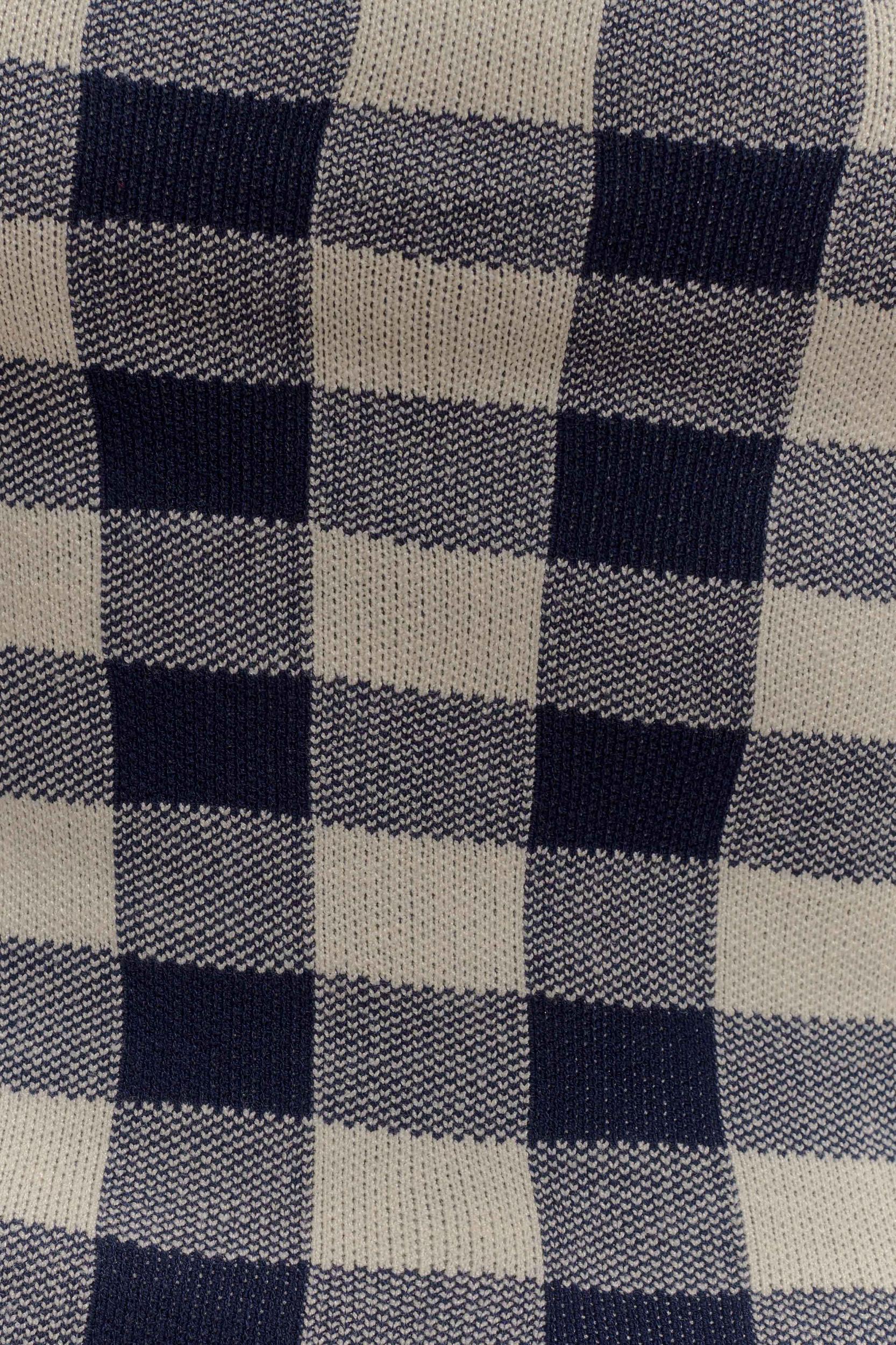 Marcie Sleeveless Knit Top - Navy Gingham Product Image