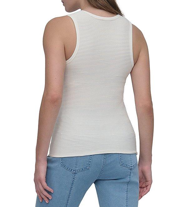 DKNY by Donna Karan Sleeveless Textured Knit Tank Top Product Image