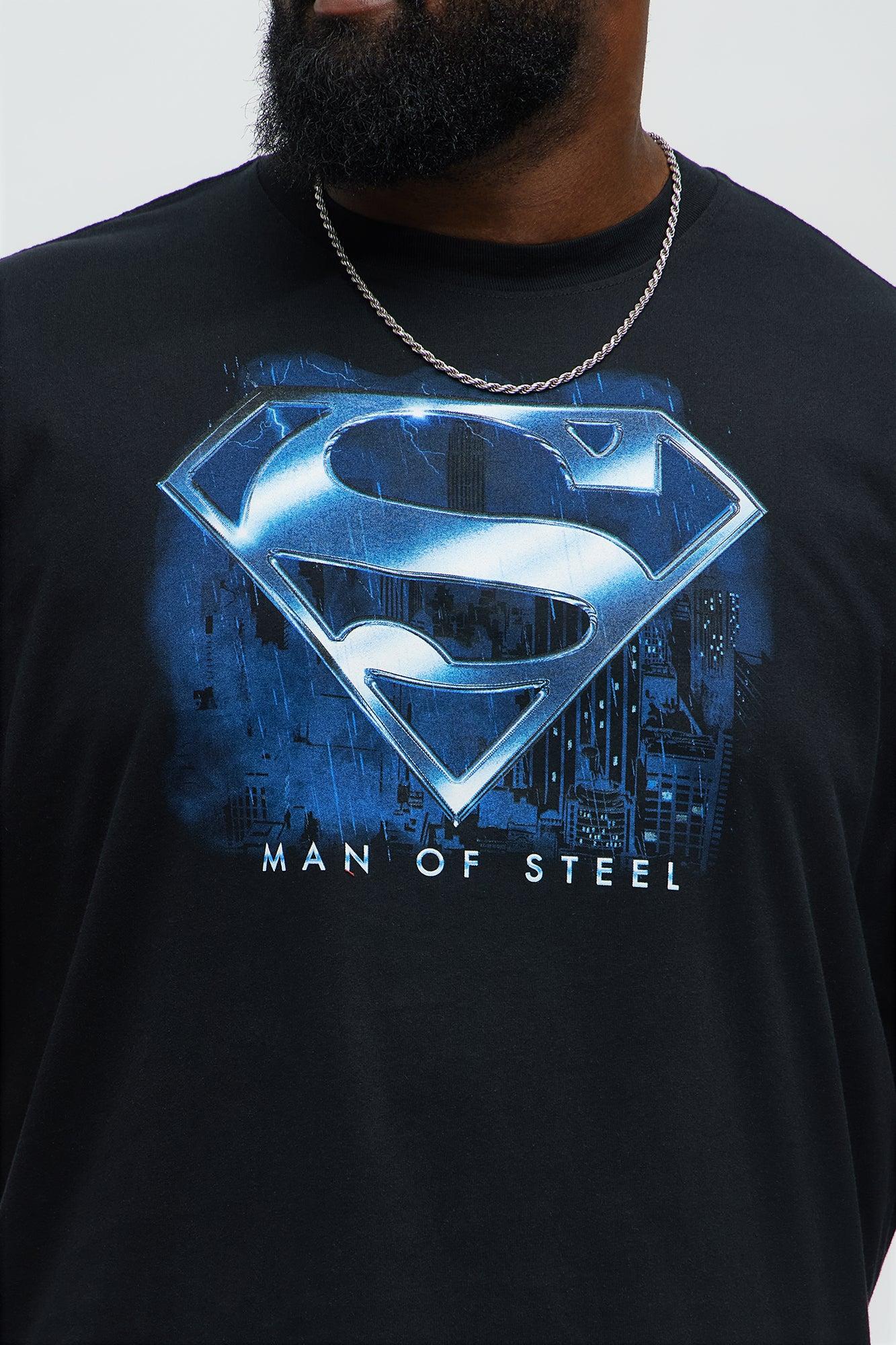 Superman Steel Of Strength Oversized Short Sleeve Tee - Black Product Image
