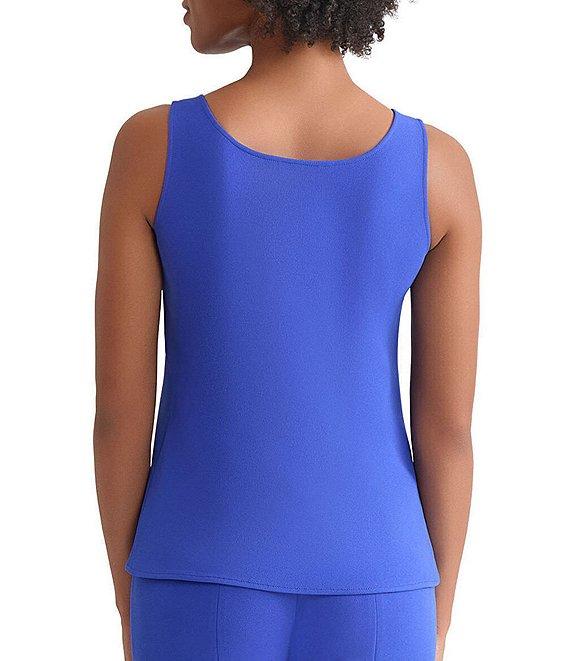 Ming Wang Stretch Crepe Scoop Neck Sleeveless Tank Product Image