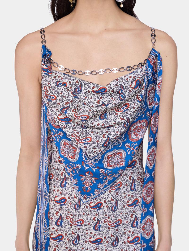 LONG DRESS IN PRINTED SATIN Product Image