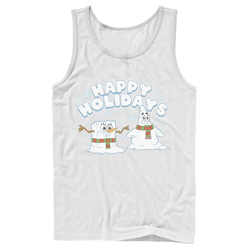 Men's Nickelodeon SpongeBob SquarePants Snowmen Happy Holidays Tank Top,  Product Image