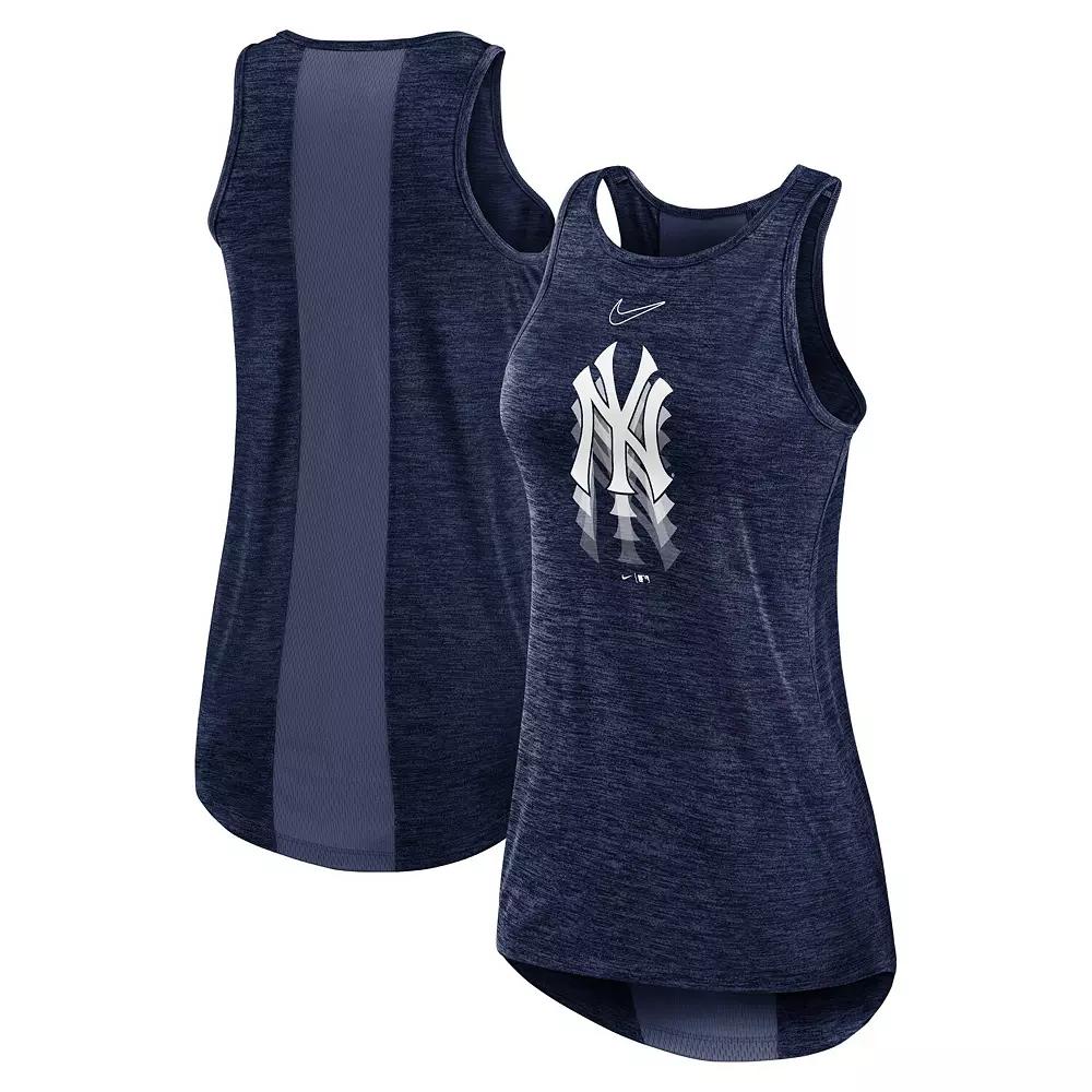 Women's Nike Navy New York Yankees Logo Fade High Neck Performance Tank Top,  Product Image