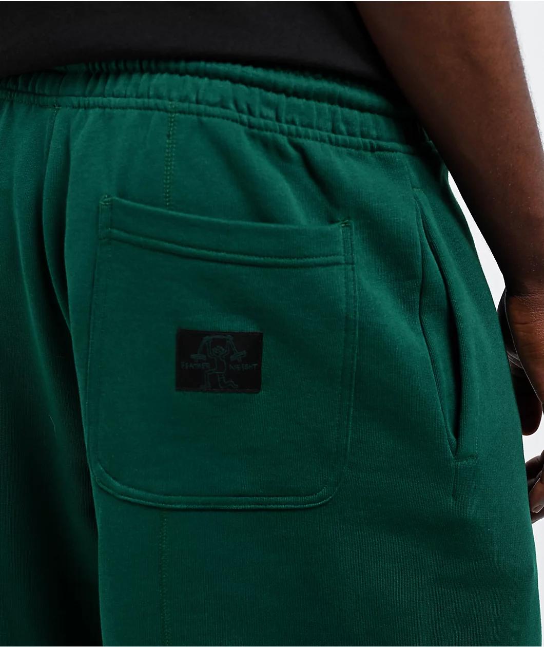 adidas Originals Shmoofoil Featherweight Dark Green Sweat Shorts Product Image