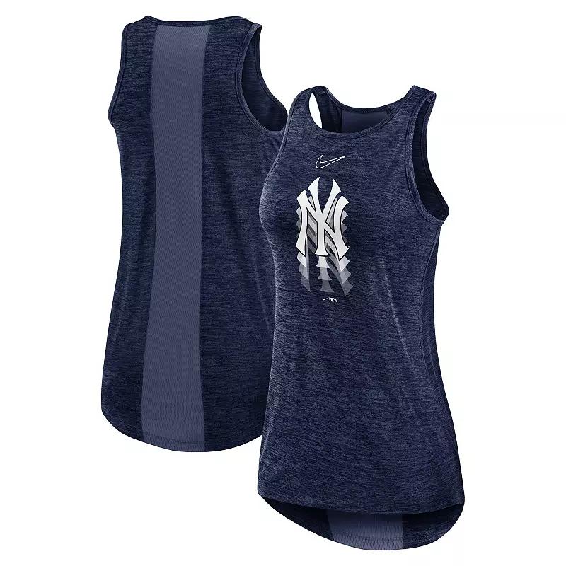 Women's Nike Navy New York Yankees Logo Fade High Neck Performance Tank Top,  Product Image