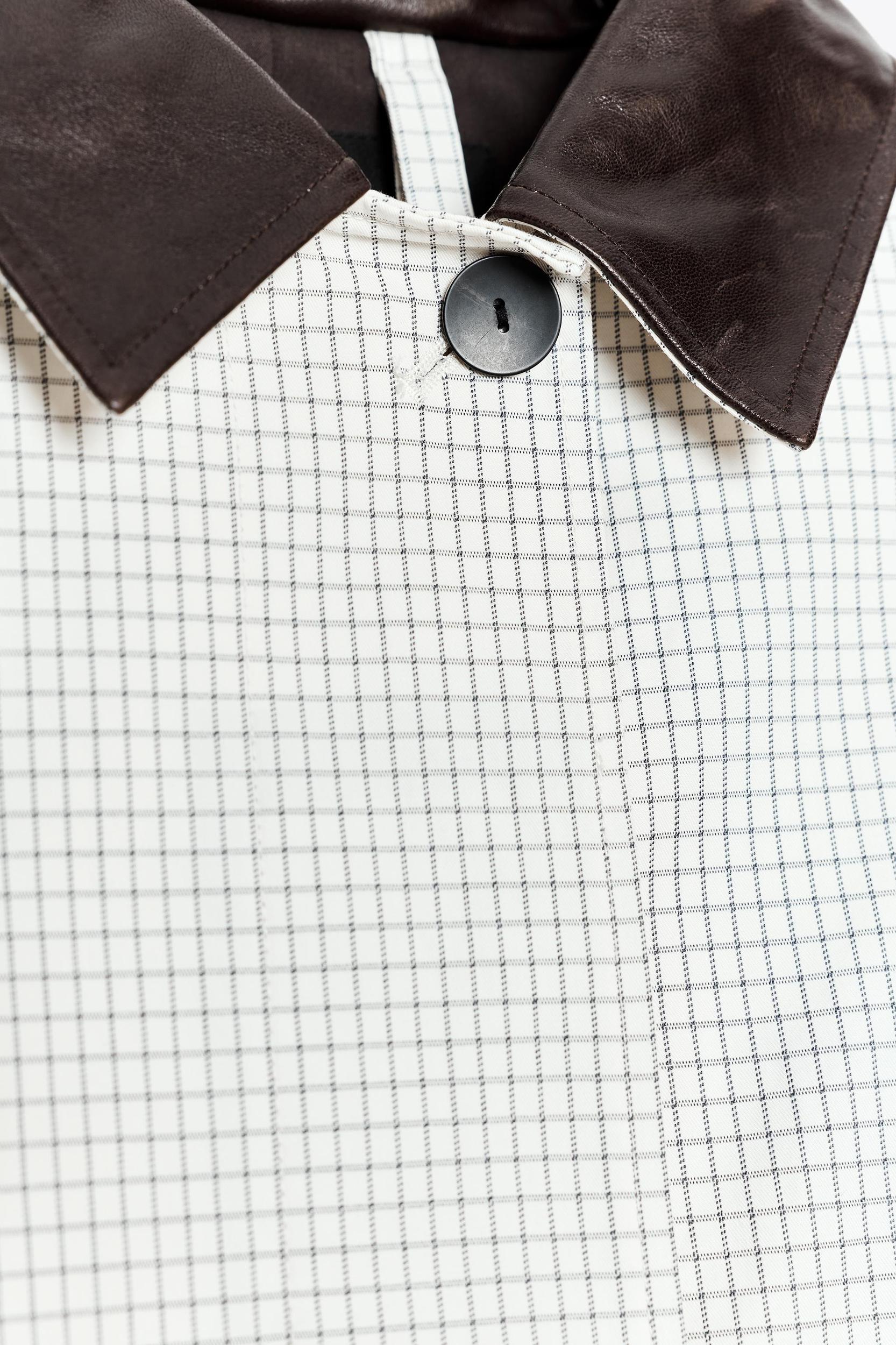 LEATHER COLLAR SHORT TRENCH COAT ZW COLLECTION Product Image