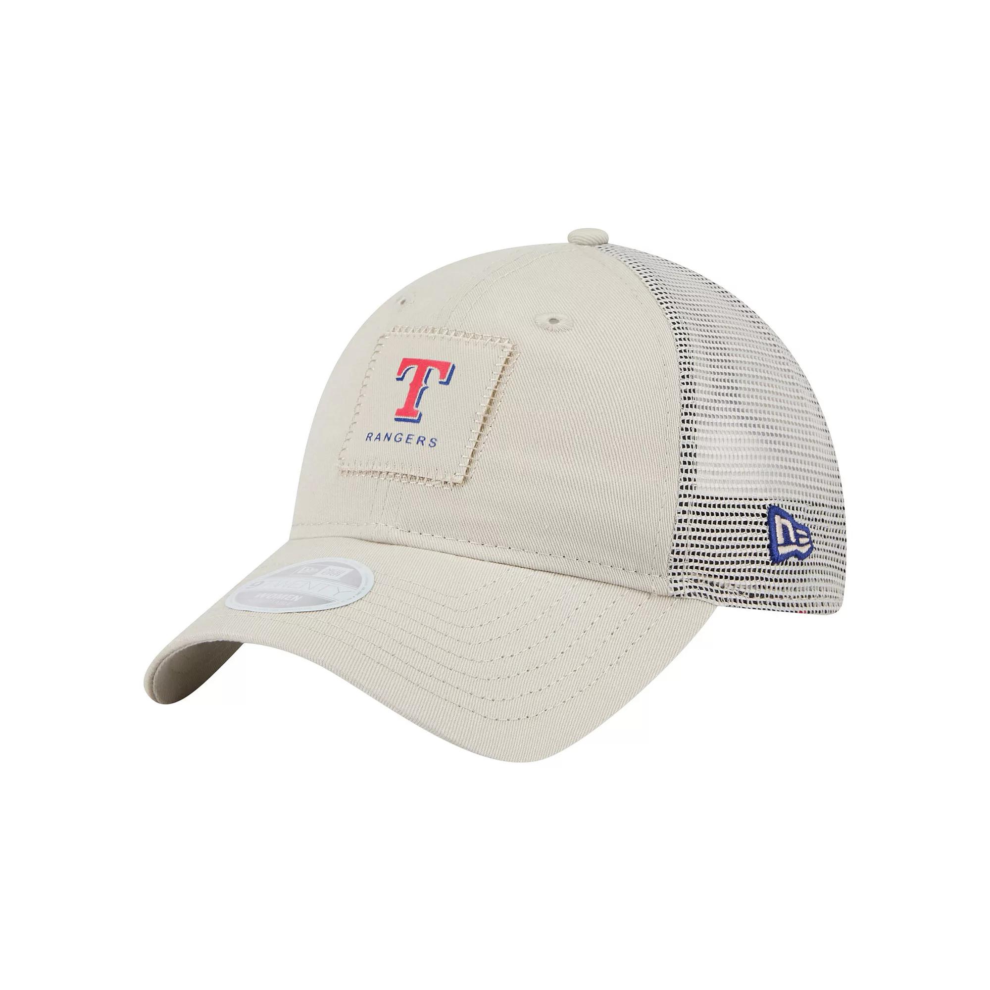 Women's New Era Light Beige Texas Rangers Square Stitch 9TWENTY Adjustable Hat, Lt Bei Product Image
