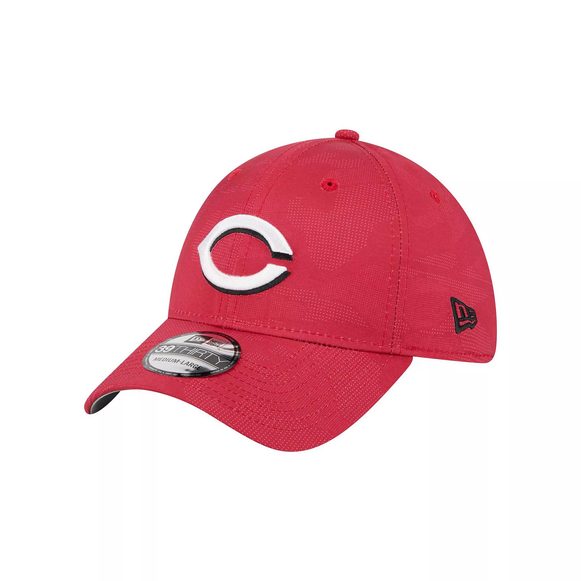 Men's New Era Red Cincinnati Reds Tonal Camo 39THIRTY Flex Hat,  Product Image
