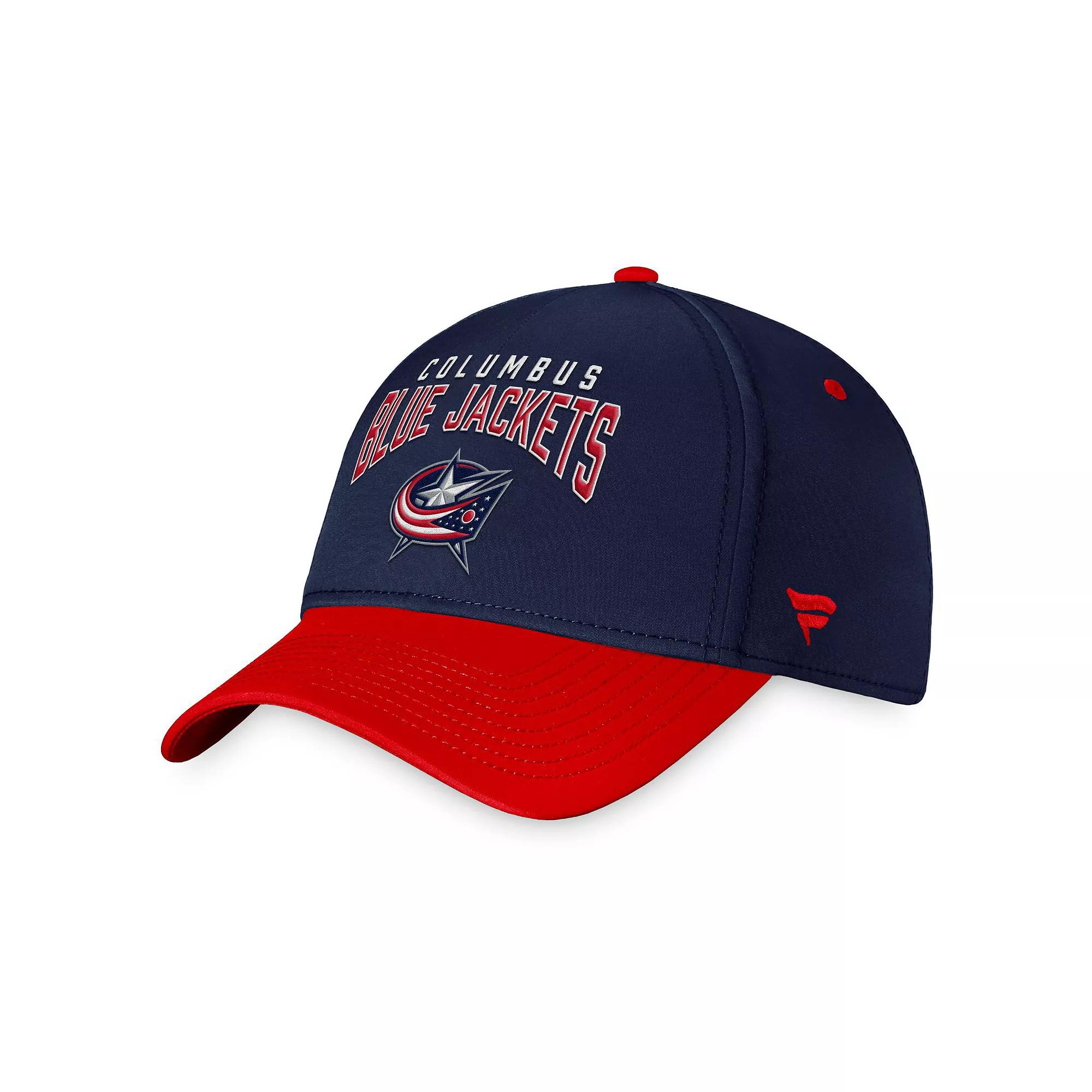 Men's Fanatics Branded Navy/Red Columbus Blue Jackets Fundamental 2-Tone Flex Hat, Size: Medium/Large Product Image