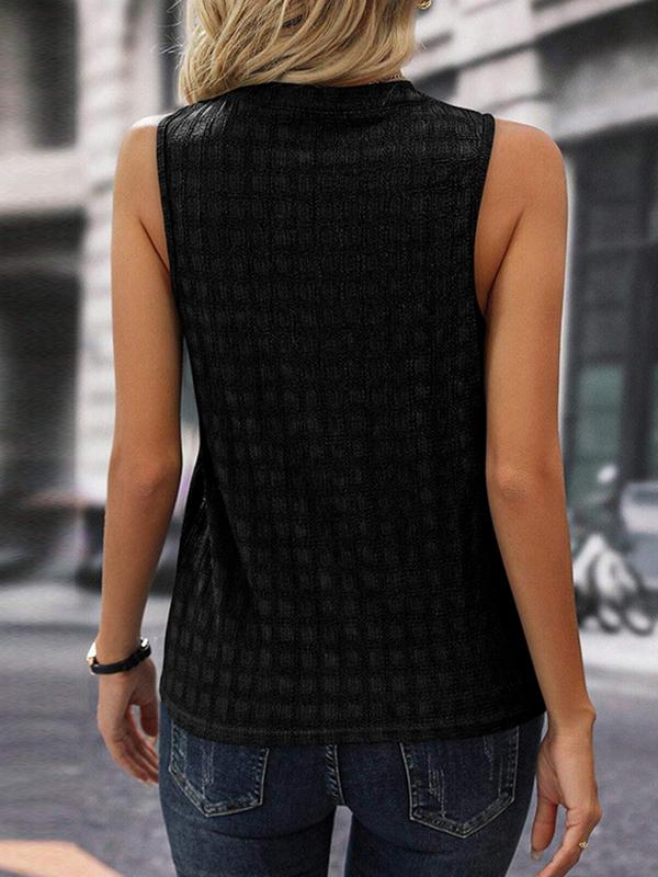 Loose Sleeveless Solid Color V-Neck Vest Top Product Image