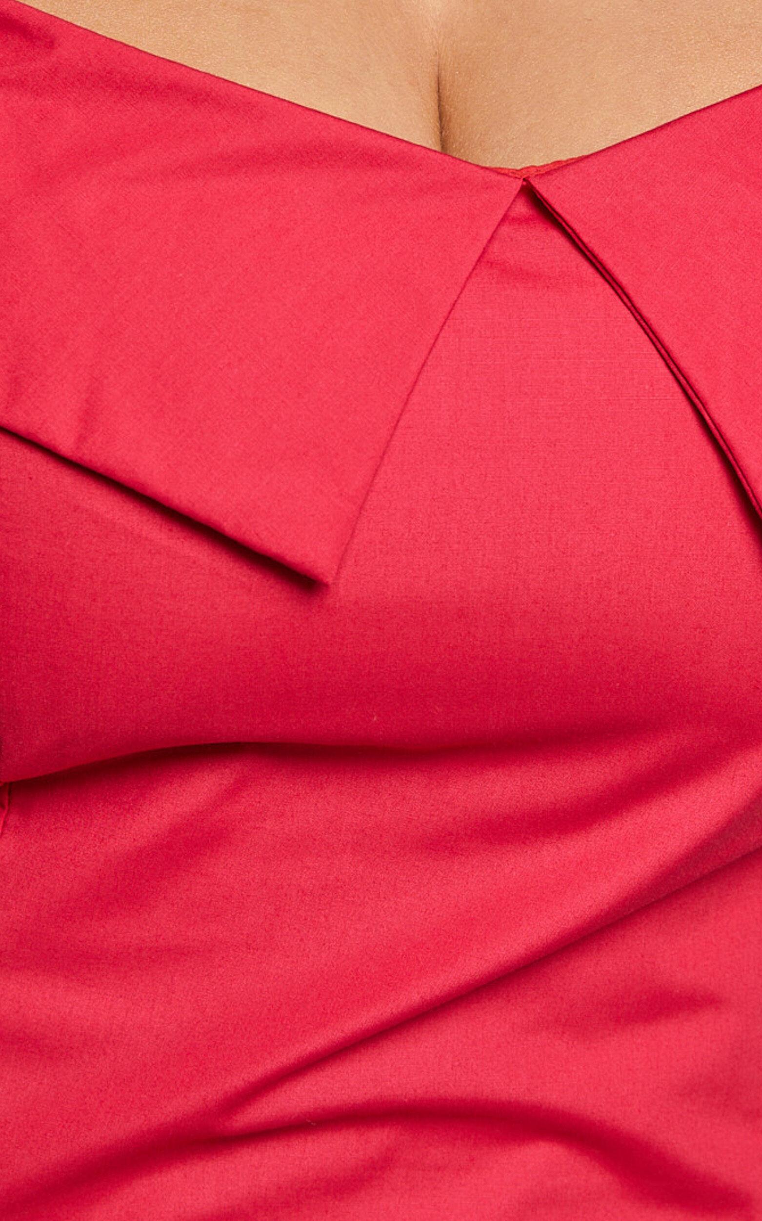 Bea Mini Dress - Off the Shoulder Fit and Flare Dress in Red Product Image