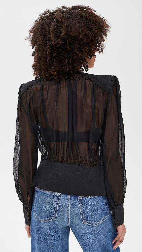 L'AGENCE Yan Front Wrap Blouse | Shopbop Product Image