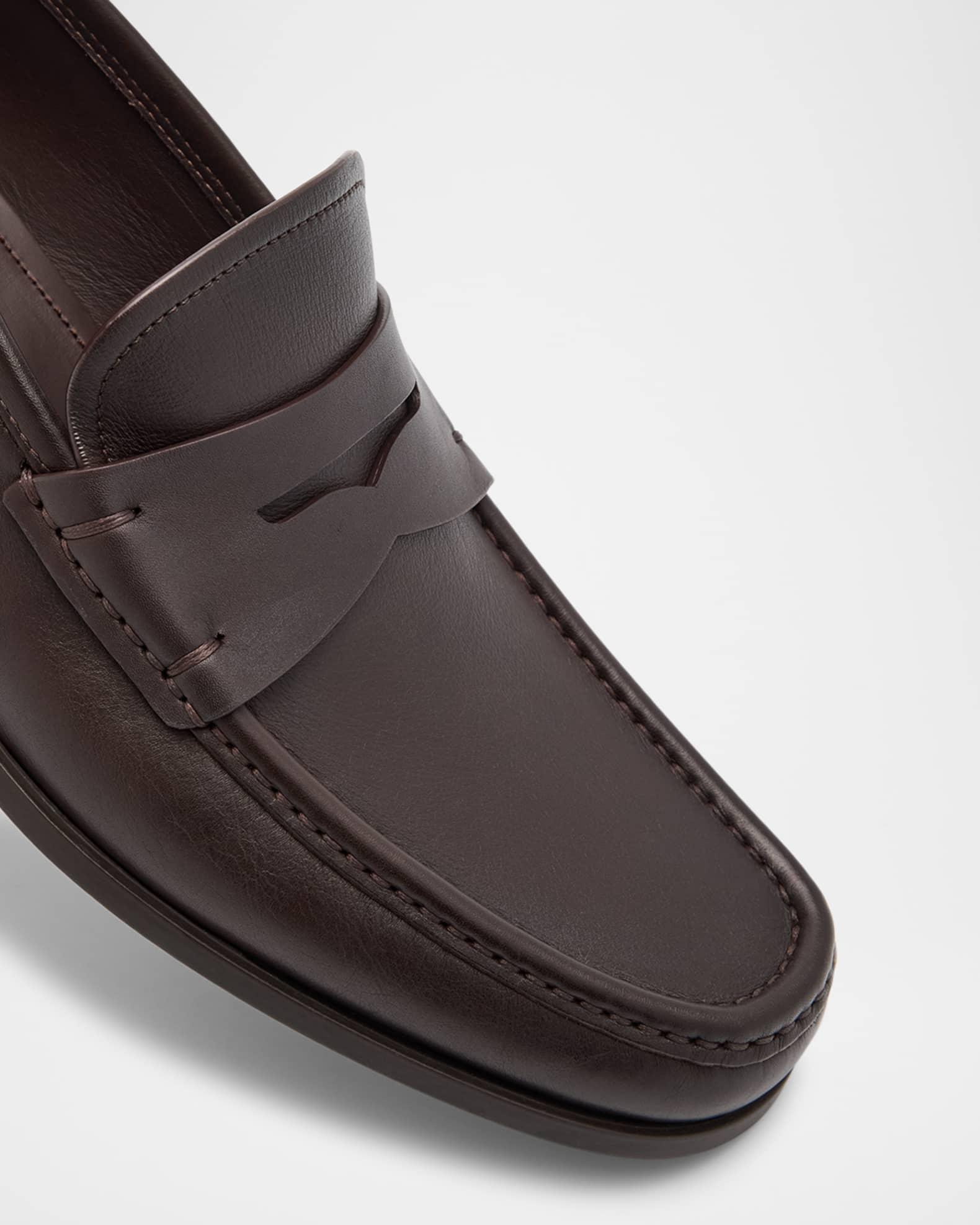 Men's Athen Leather Moc-Toe Penny Loafers Product Image