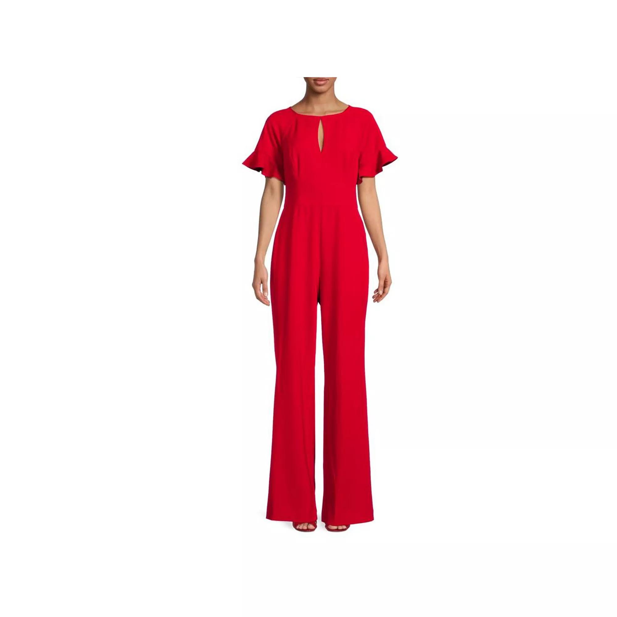 Women's Focus By Shani Flutter Sleeve Knit Jumpsuit,  Product Image