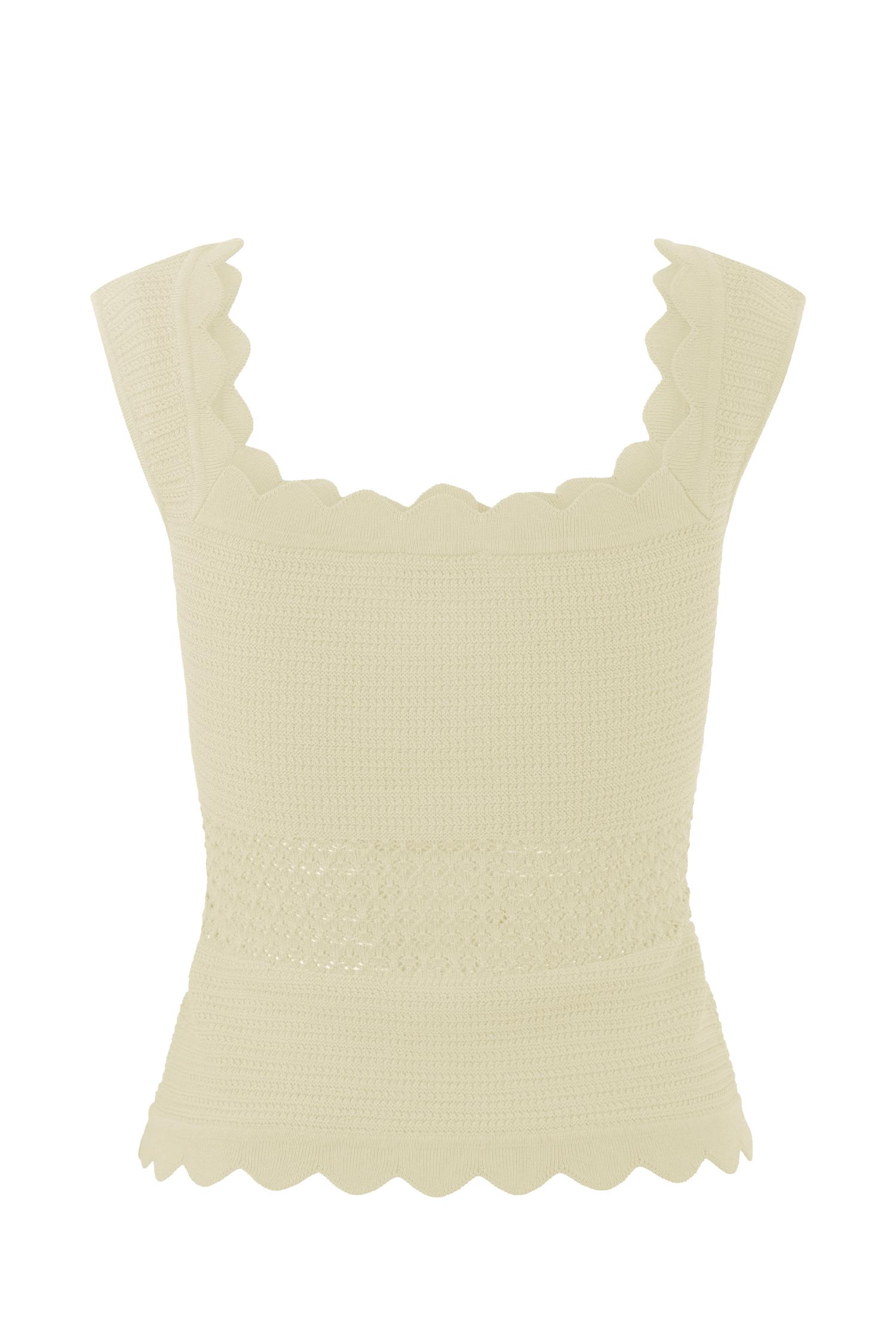 Madeline Scallop Knit Top - Ivory Product Image